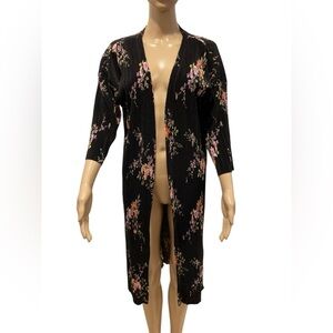 Essential by ABS Floral Black Kimono  size XS